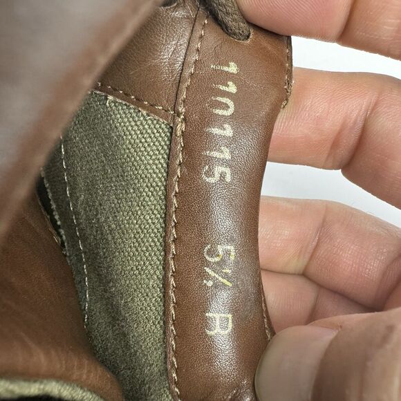 Gucci Olive Green Canvas and Leather Sneakers Size 5.5B EU35.5 Casual Sport VTG - Picture 13 of 16